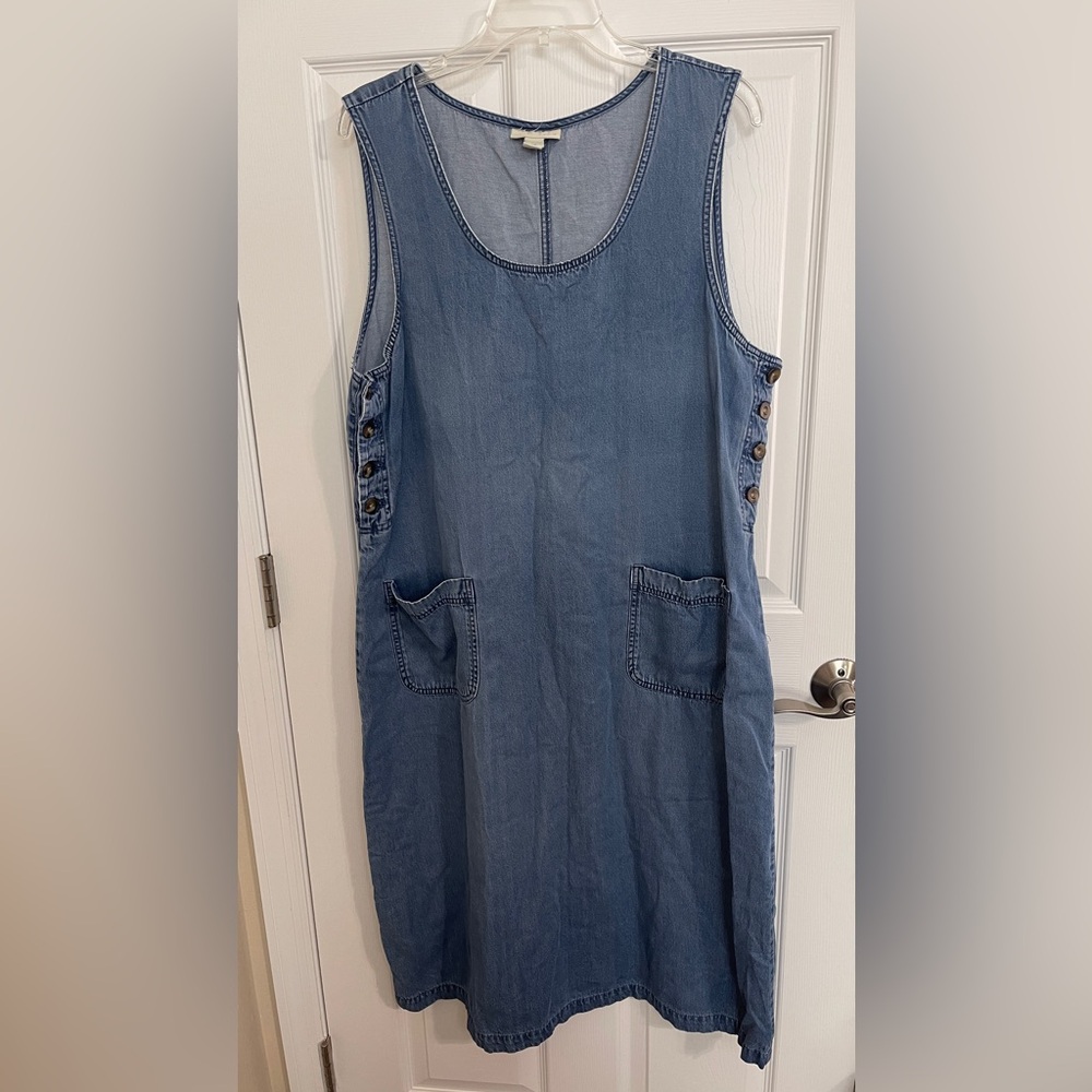 Vintage Appleseed’s Denim Jumper Dress with Pockets size XL